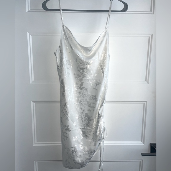 SHEKOU Dresses & Skirts - White Satin Mini Dress